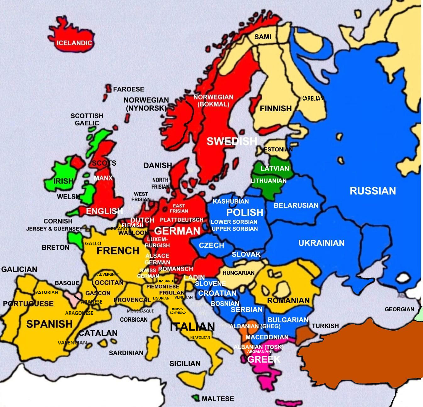 Map Of European Language And Ethnic Groups Student Handouts - Gambaran